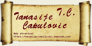 Tanasije Capulović vizit kartica